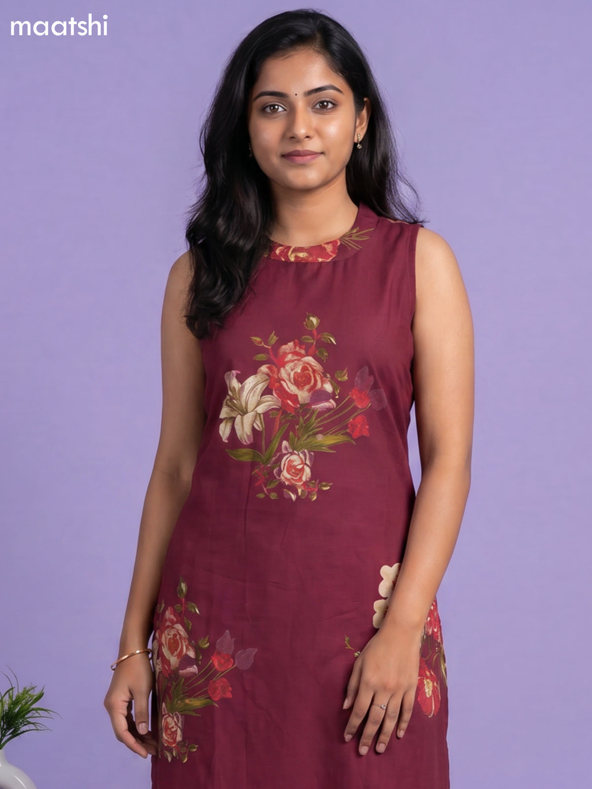 Magenta Pink Cotton Floral Printed Long Co-Ord Set