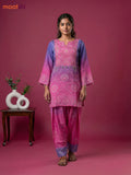 Lavender and Pink Crepe Silk Bandhini Printed Co-Ord Set
