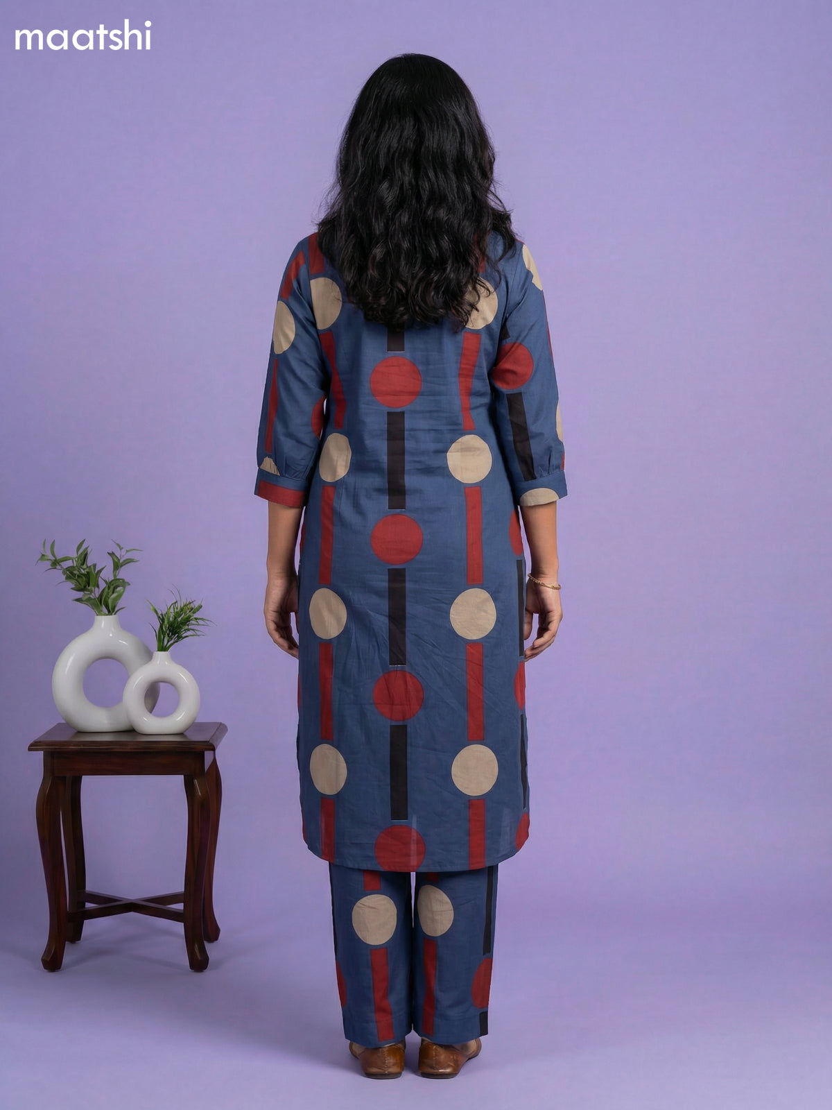Peacock Blue Cotton Printed Short Co-Ord Set