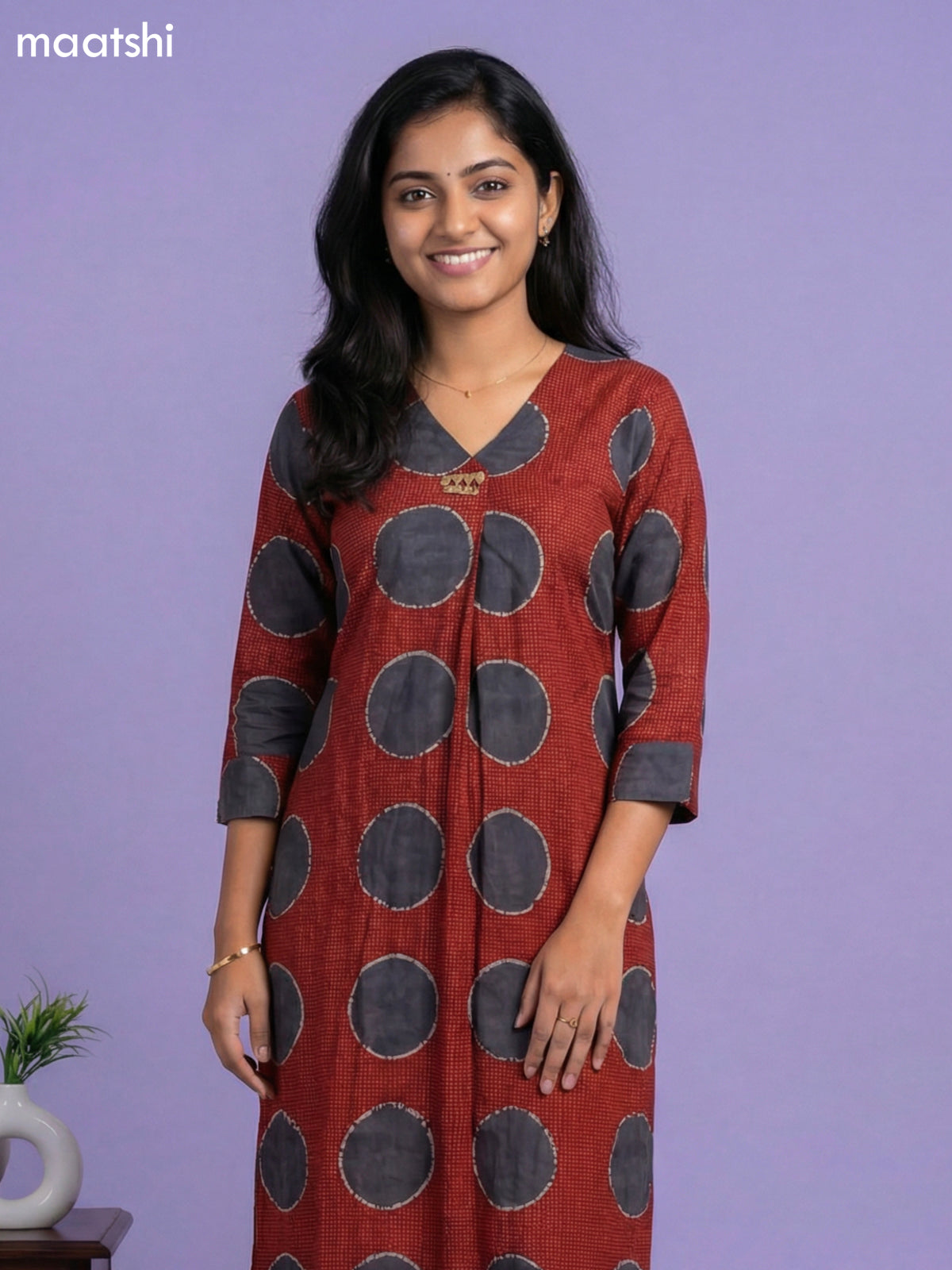Rust Shade and Dark Grey Cotton Printed Co-Ord Set