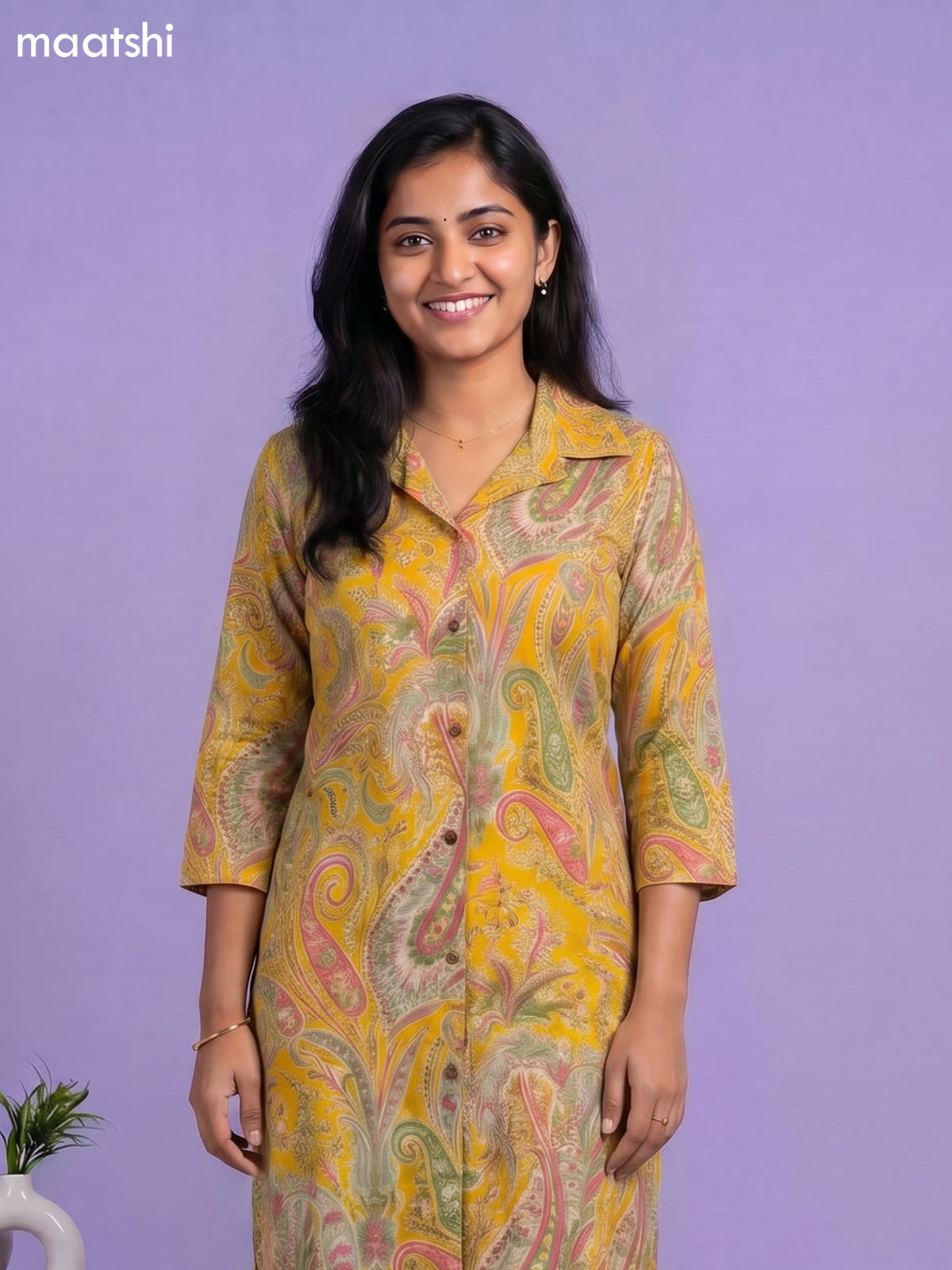 Mustard Yellow Cotton Printed Co-Ord Set