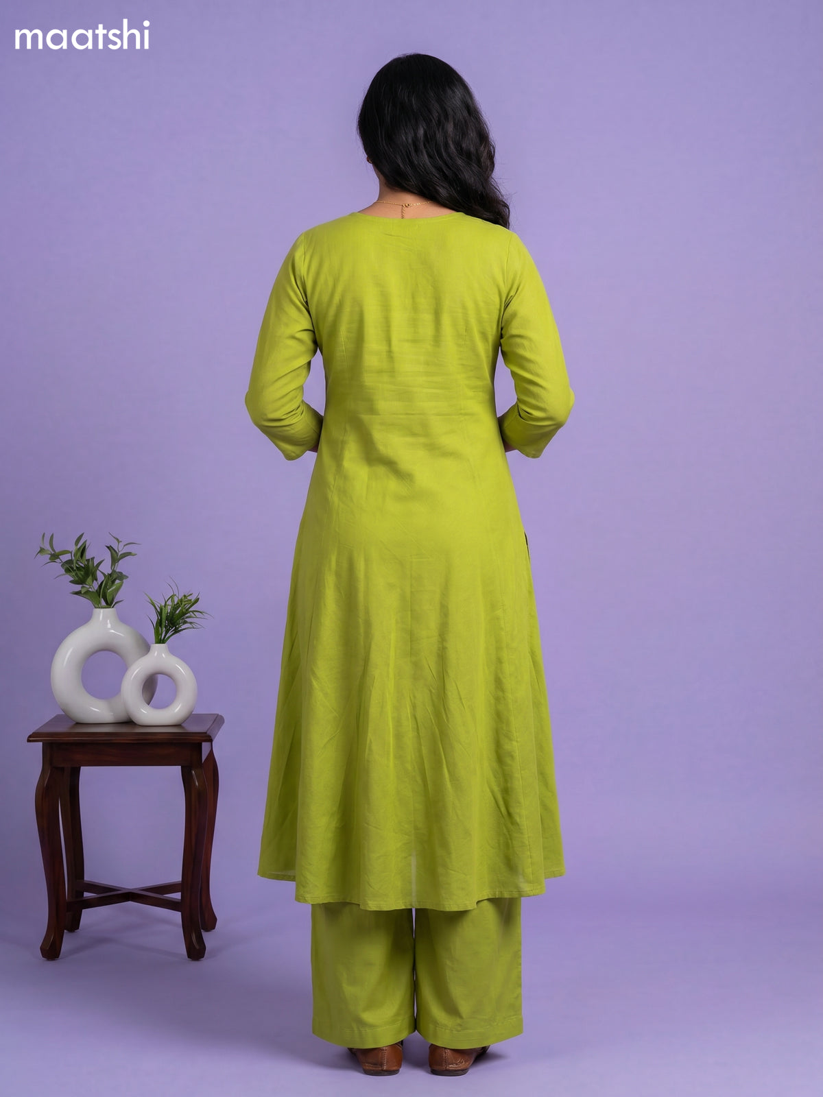 Green Mul Chanderi Embroidery Work Anarkali Suit
