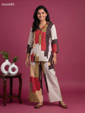 Multi Colour Cotton Geometric Short Co-Ord Set