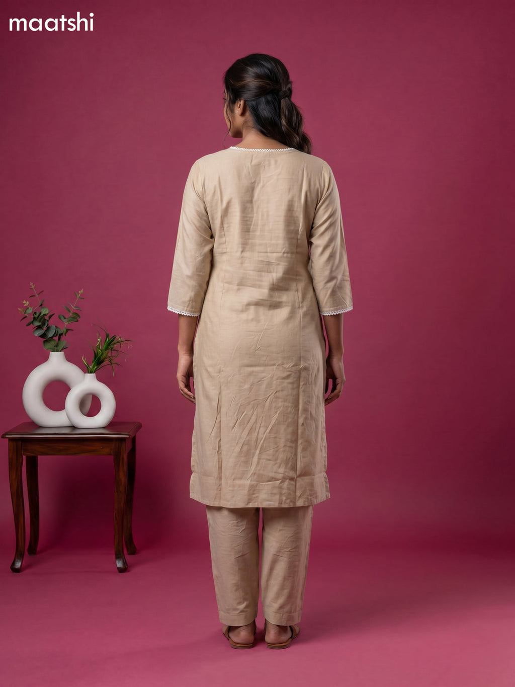 Sandal Mul Chanderi Embroidery Work Straight Suit