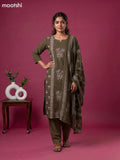 Sap Green Cotton Floral Printed Straight Suit