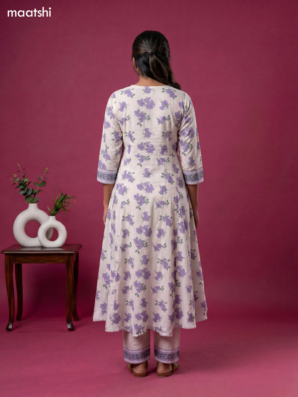 cotton floral printed anarkali suit