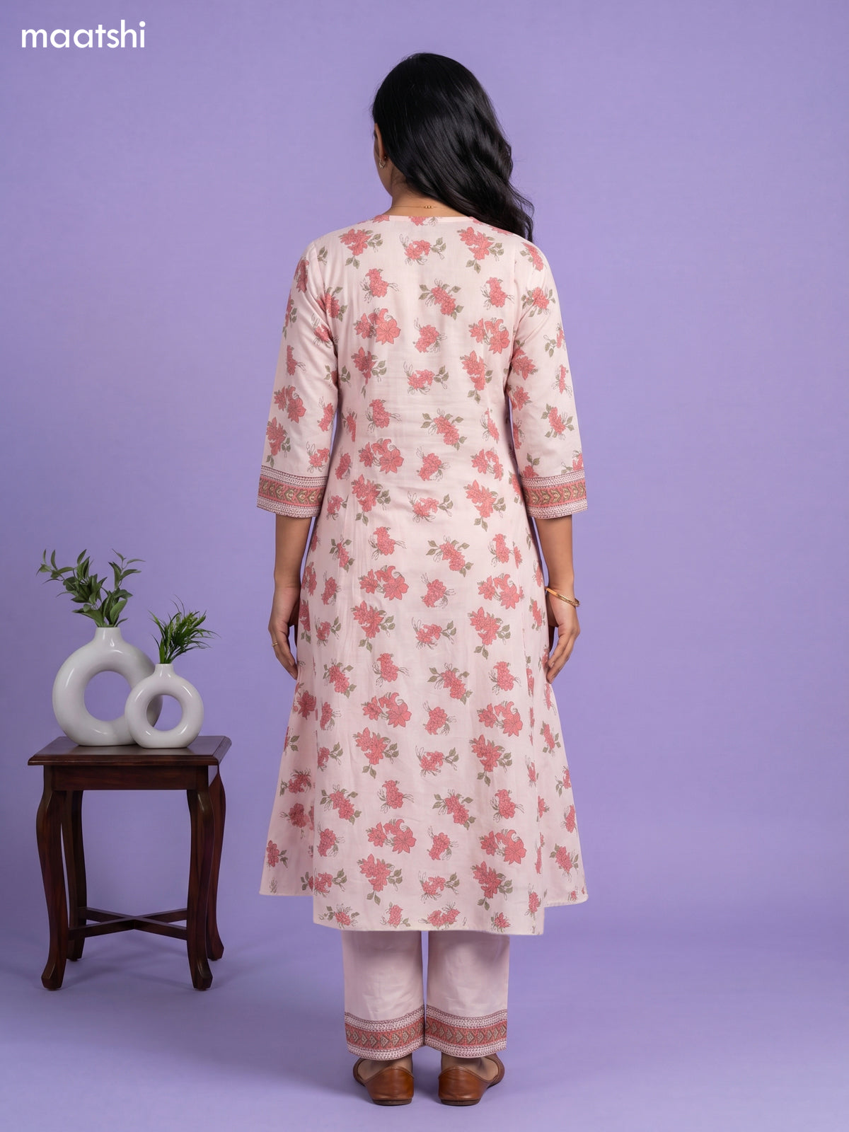 cotton floral printed anarkali suit