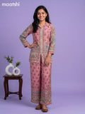 Pink Crepe Silk Floral Printed Short Co-Ord Set
