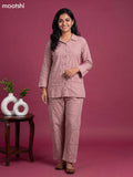 Peach Cotton Hakoba Work Short Co-Ord Set