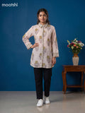 Mild Peach and Mehendi Green Mul Chanderi Floral Printed & With Slip Women Shirt