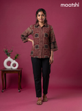 Maroon Crepe Silk Ajrakh Printed Women Shirt
