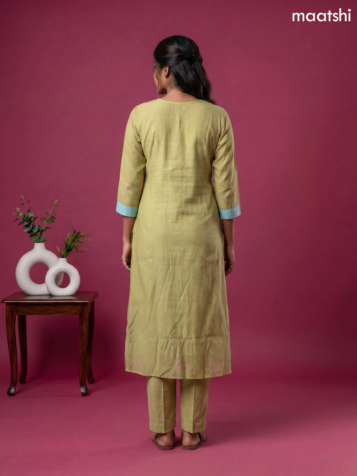 Green and Teal Blue Mul Chanderi Embroidery Work Anarkali Suit
