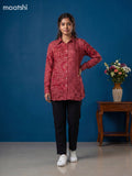 Maroon Crepe Silk Bandhani Printed Women Shirt