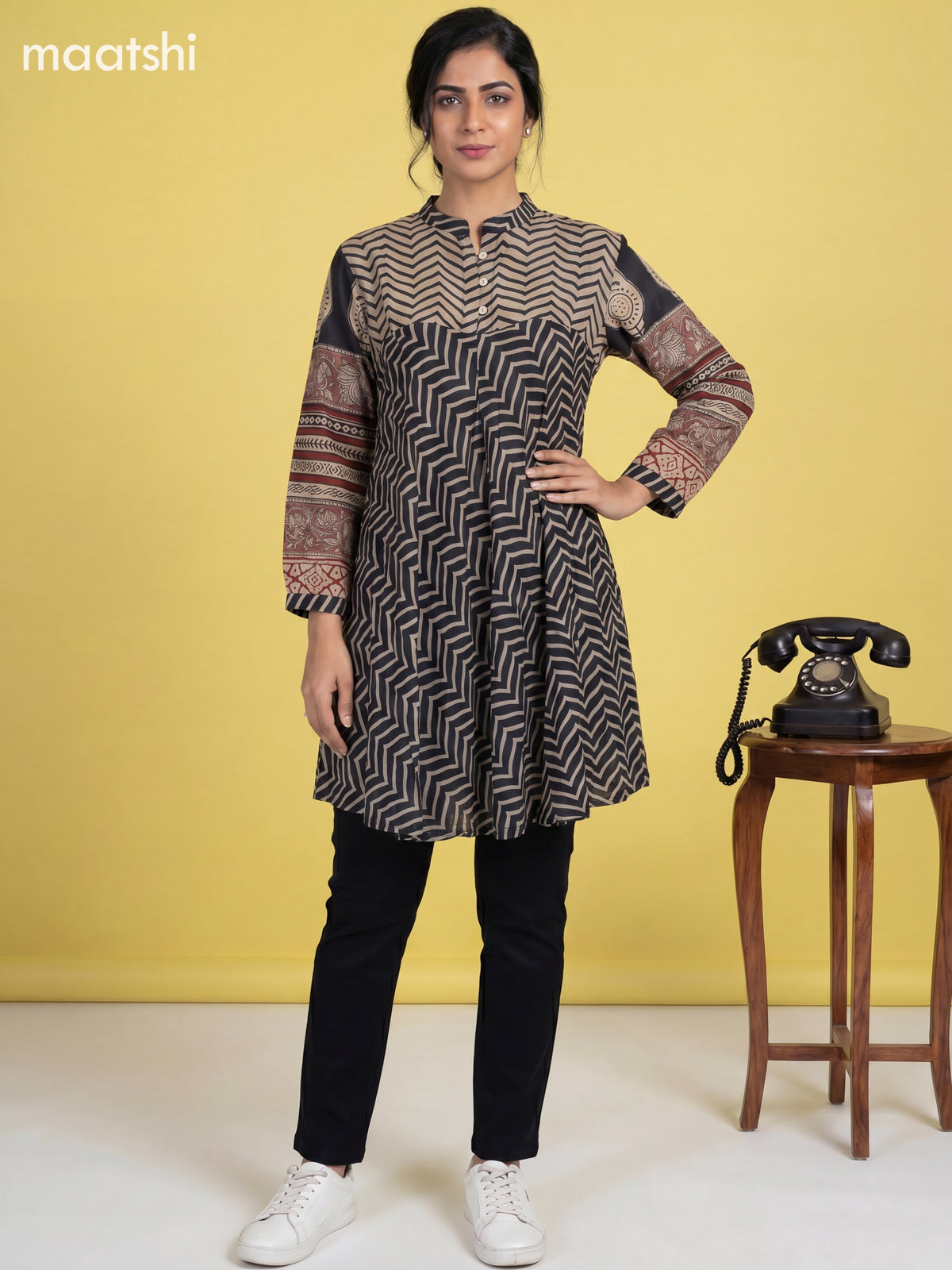 Beige Mul Chanderi Women Shirt