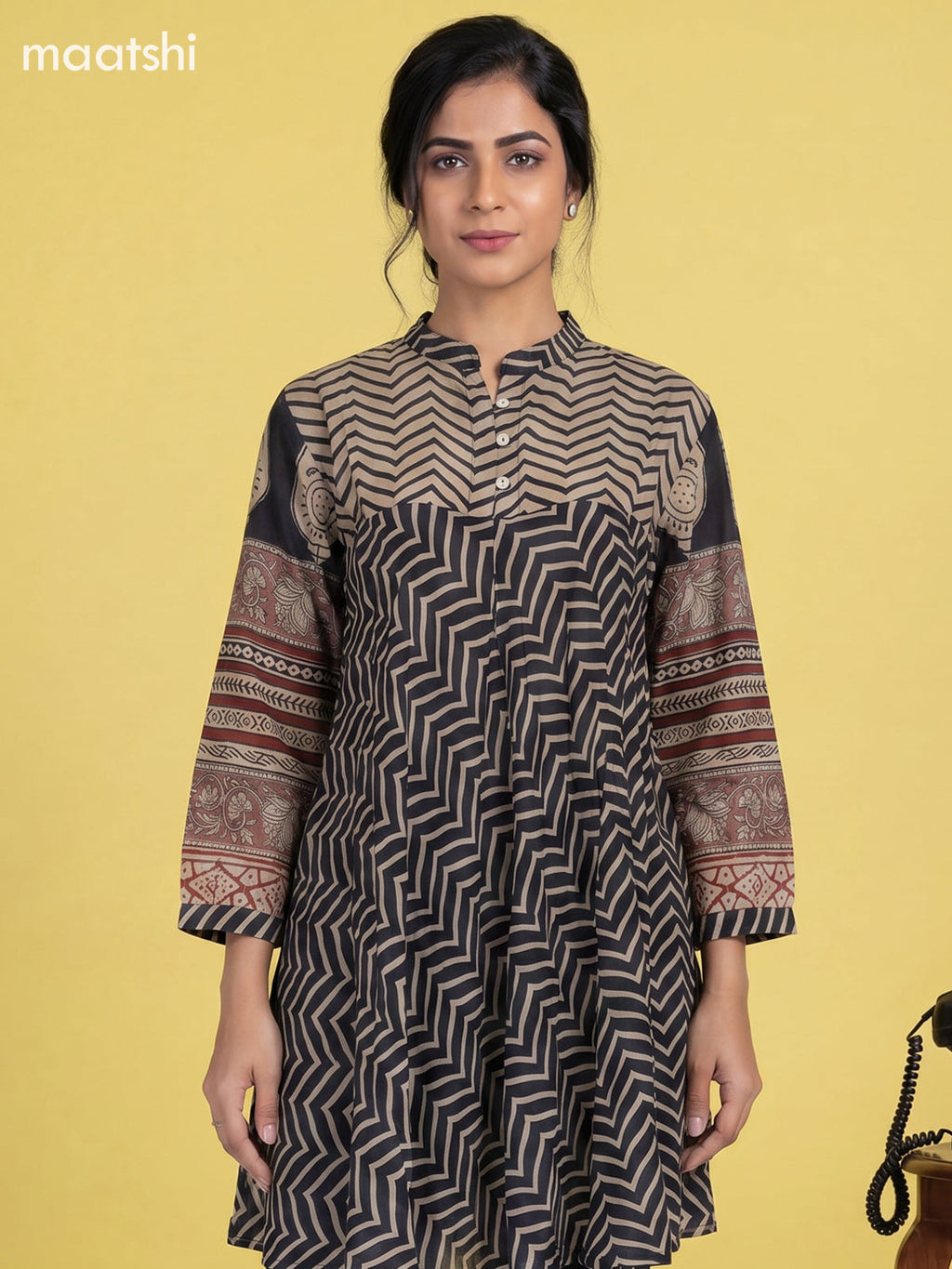 Beige Mul Chanderi Women Shirt