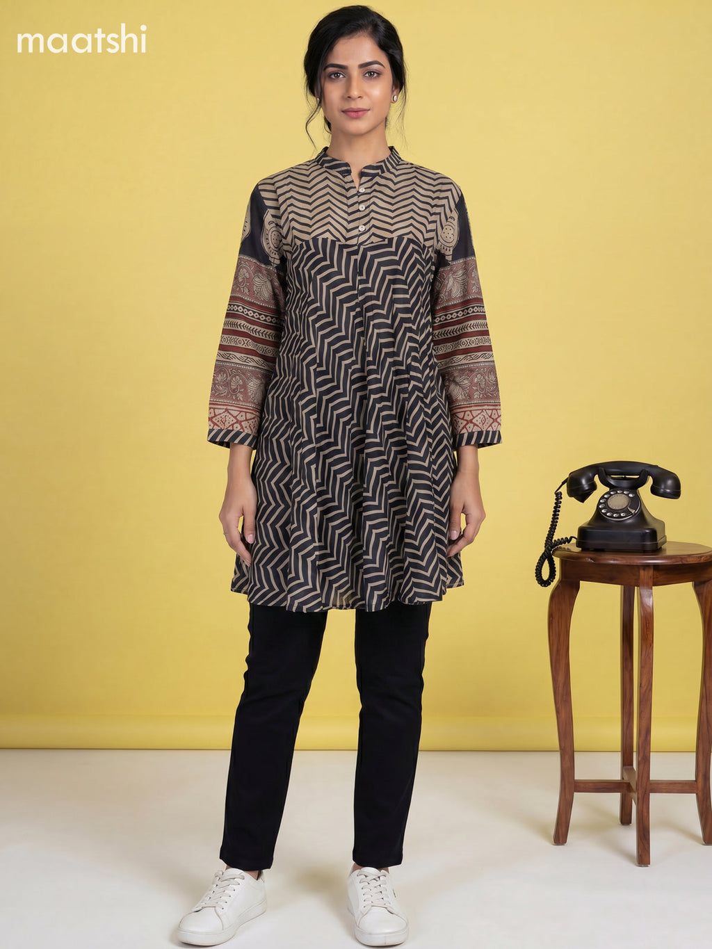 Beige Mul Chanderi Women Shirt