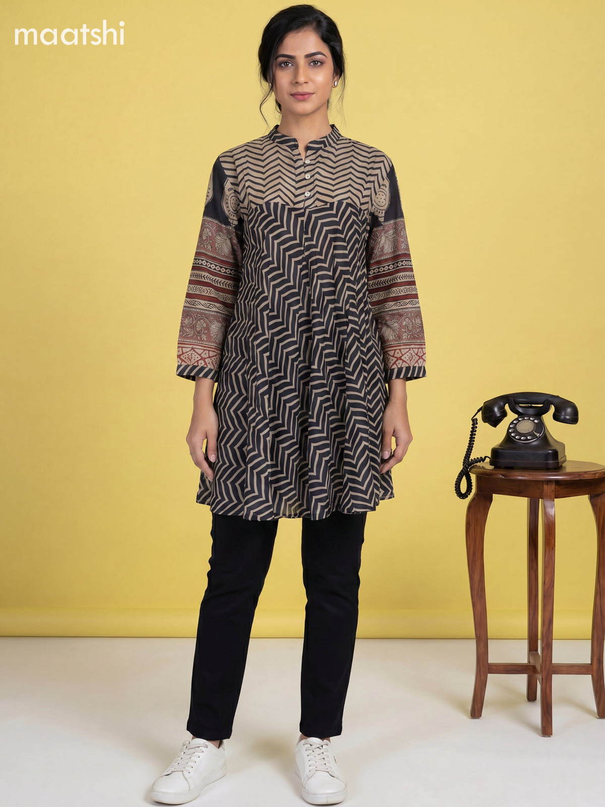 Beige Mul Chanderi Women Shirt