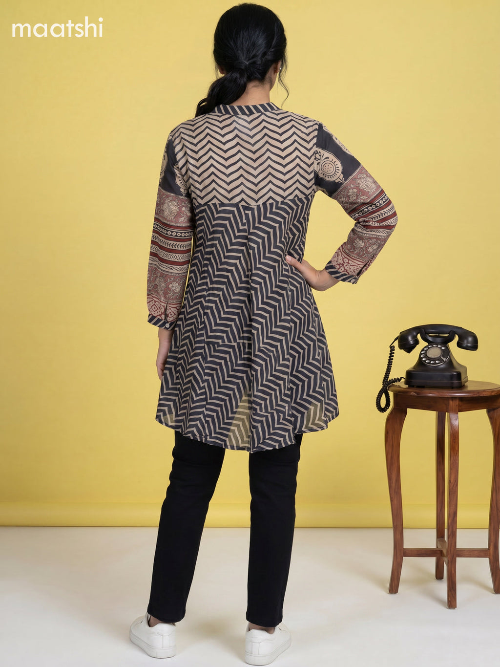 Beige Mul Chanderi Women Shirt