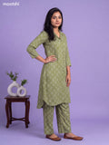 Green Cotton Bandhai Printed Long Co-Ord Set