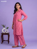 Pink Cotton Bandhai Printed Long Co-Ord Set