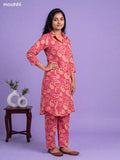 Pink Cotton With Allover Paisley Printed Long Co-Ord Set