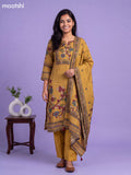 Mehandi Green Muslin Printed Straight Suit