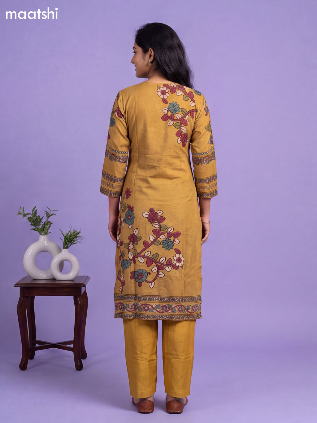 Mehandi Green Muslin Printed Straight Suit