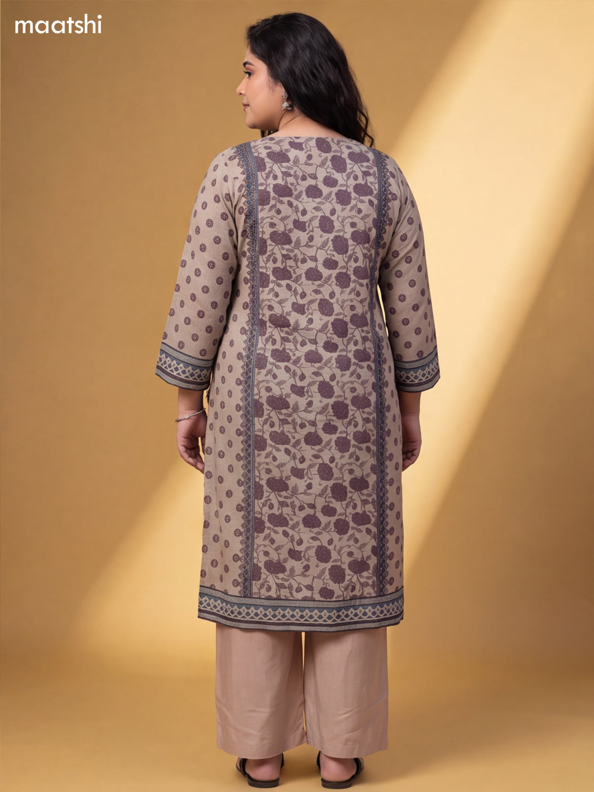 Grey Muslin Printed & Embroidery Work Salwar Suit