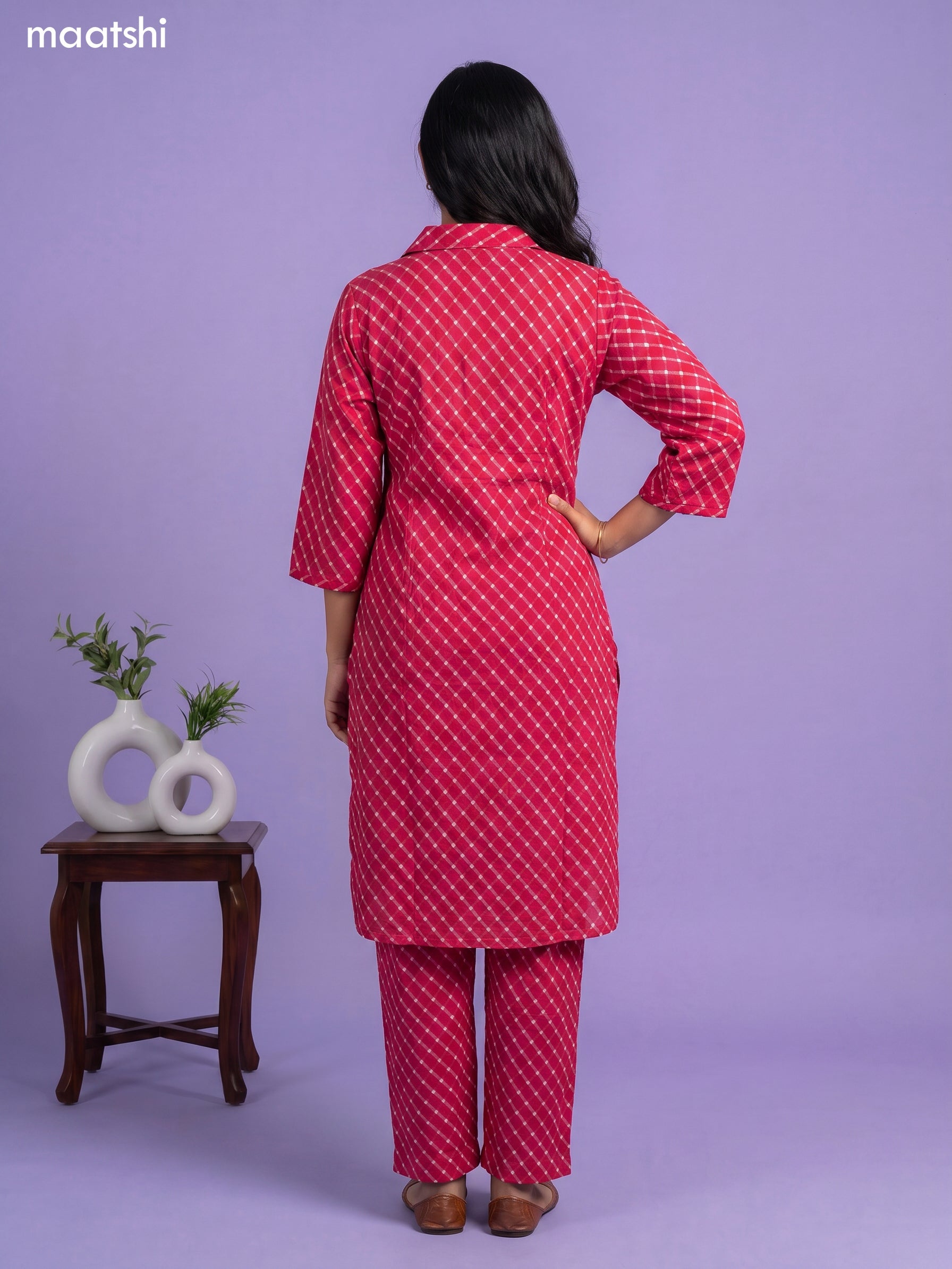 Pink Cotton Printed Co-Ord Set