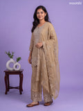 Beige Art Silk Embroidery Work Anarkali Suit