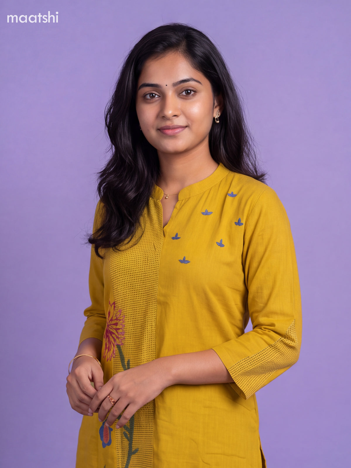 Yellow Cotton Embroidery Work Short Co-Ord Set