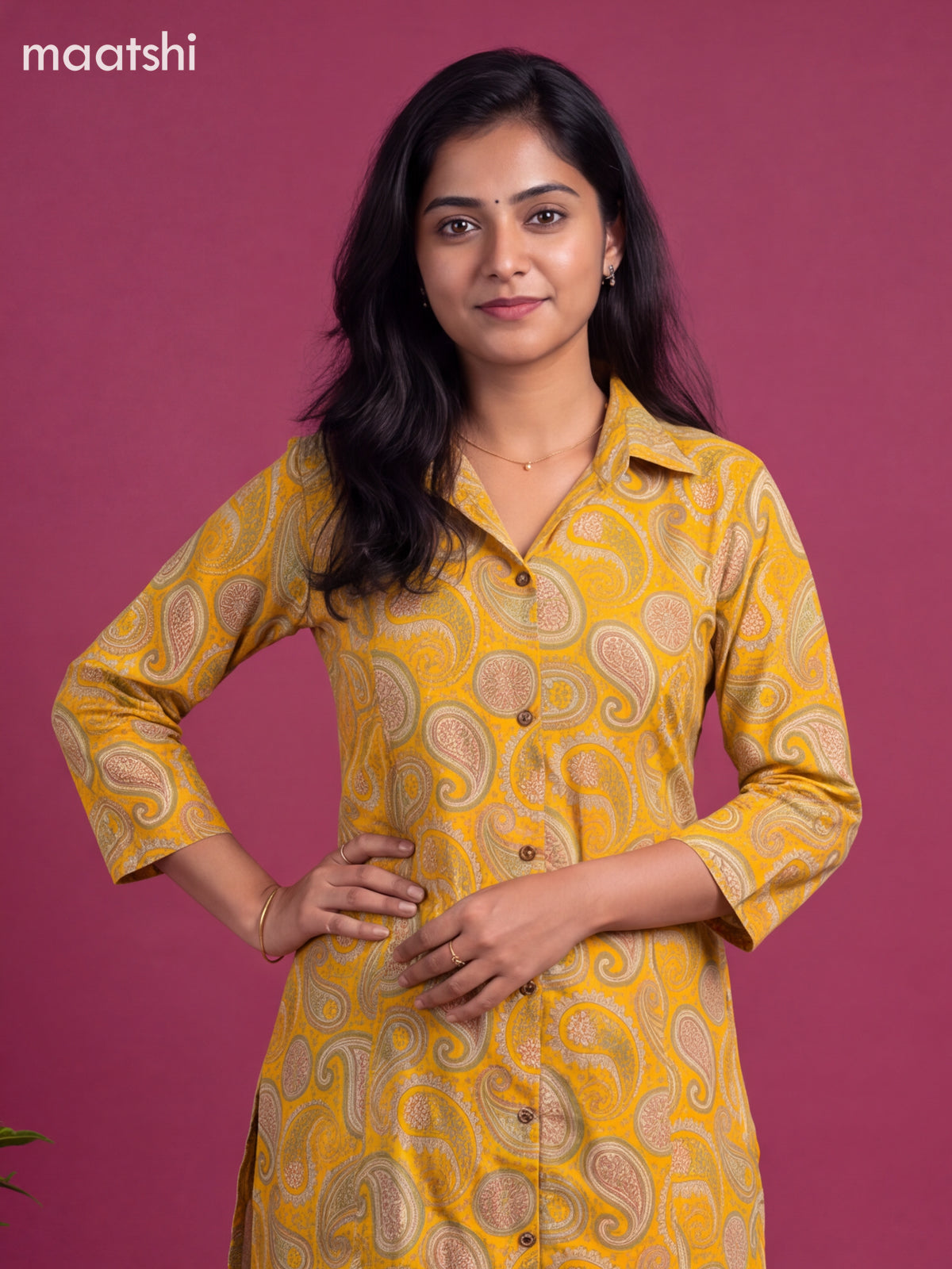 Yellow Cotton Floral Printed Long Co-Ord Set