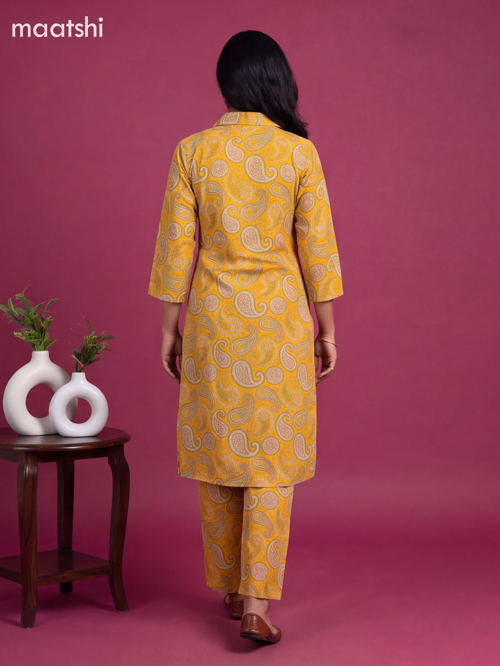Yellow Cotton Floral Printed Long Co-Ord Set