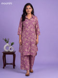 Lavender Cotton Floral Printed Long Co-Ord Set