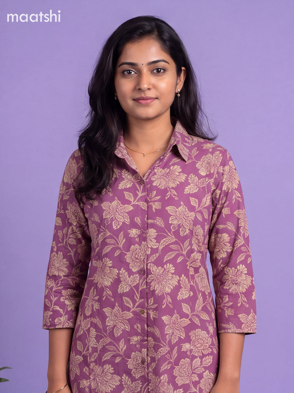 Lavender Cotton Floral Printed Long Co-Ord Set