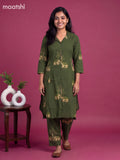 Green Cotton Floral Printed Long Co-Ord Set