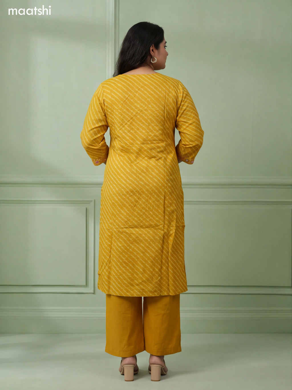 Yellow Cotton Embroidery Mirror Work Straight Suit