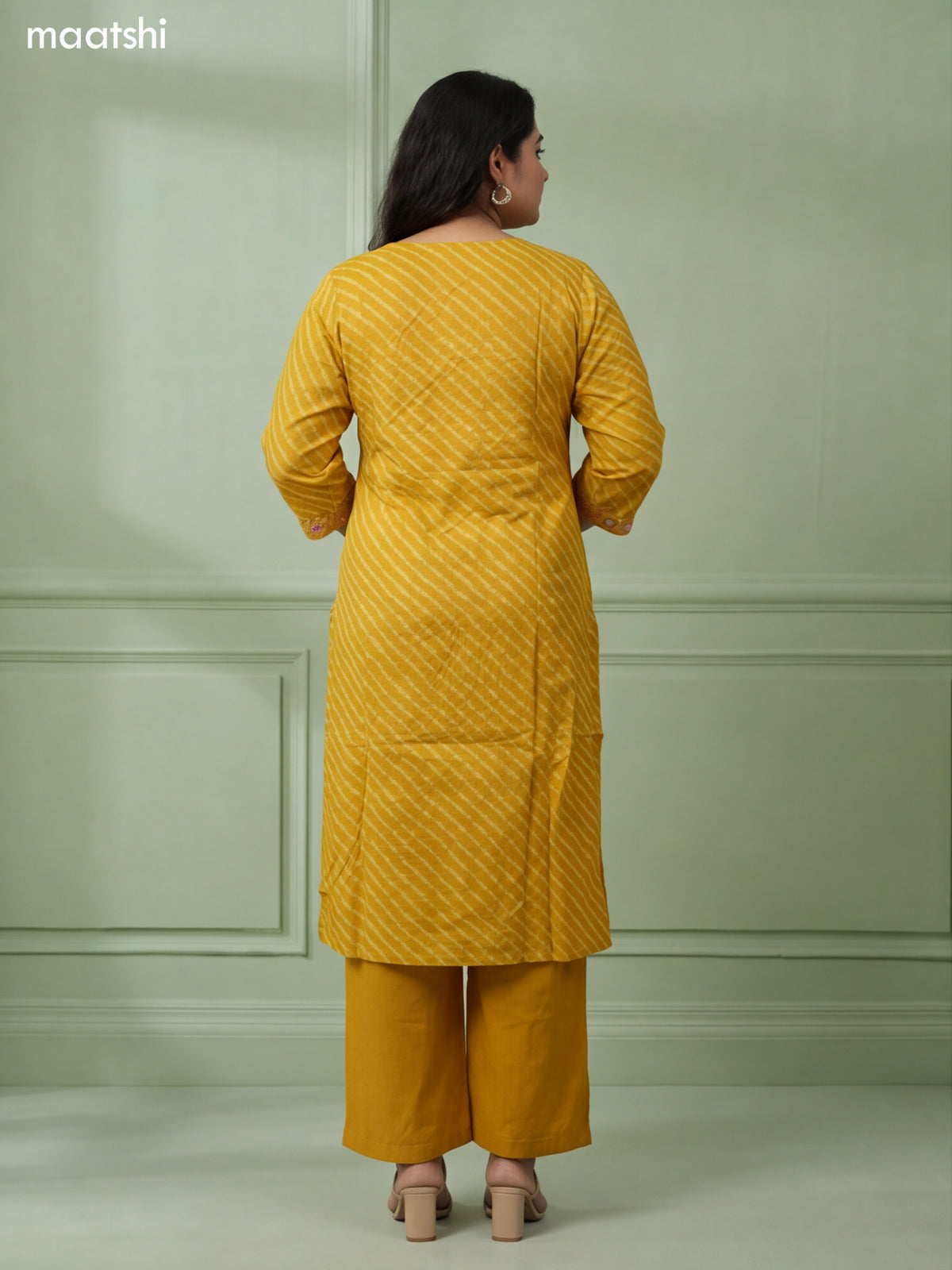 Yellow Cotton Embroidery Mirror Work Straight Suit