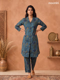 Green Cotton Printed Long Co-Ord Set
