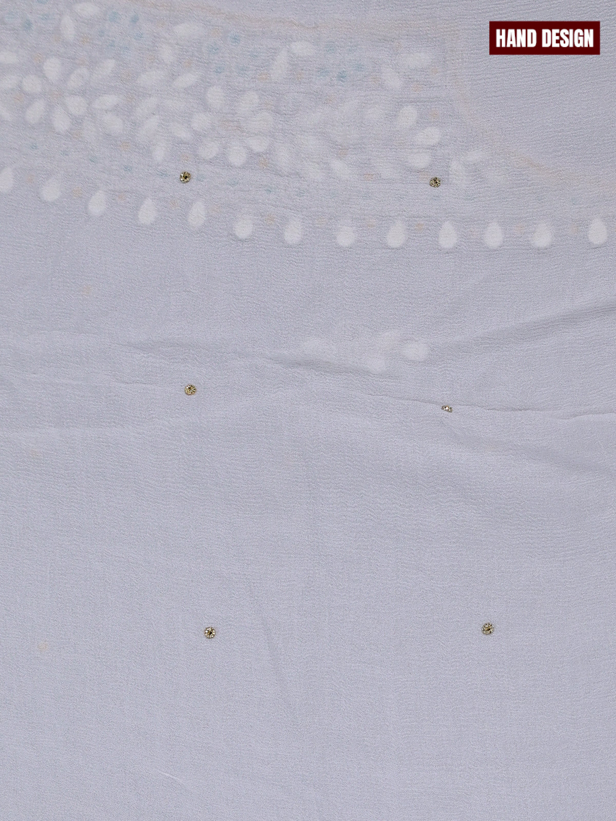 Festive wear dress material off white with beaded & mirror work neck pattern and bottom & dupatta