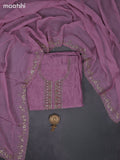 Festive wear dress material mauve pink with beaded & zardosi work neck pattern and bottom & dupatta