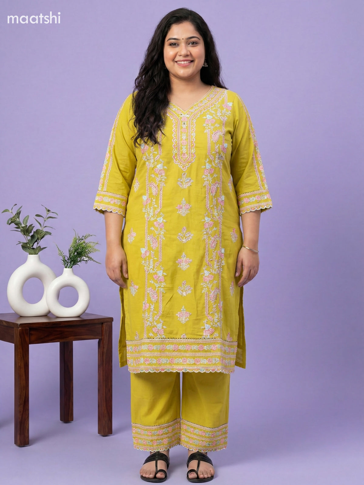 Baby Pink Chanderi Embroidery Work Salwar Suit