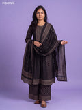 Black Cotton Printed Anarkali Suit