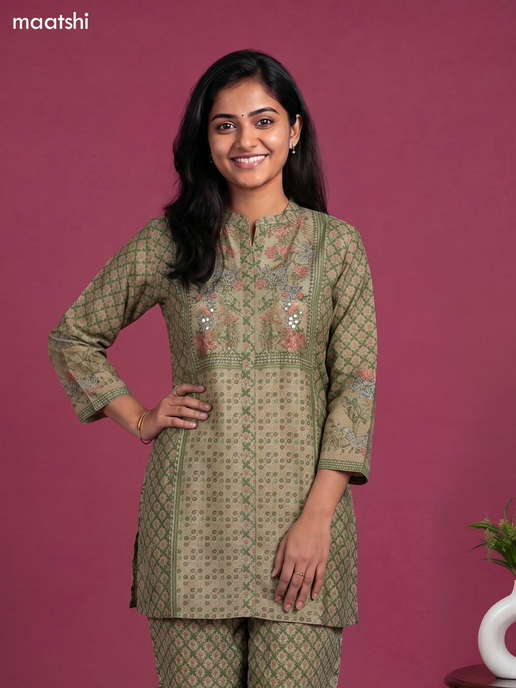 linen cotton floral printed short co-ord set