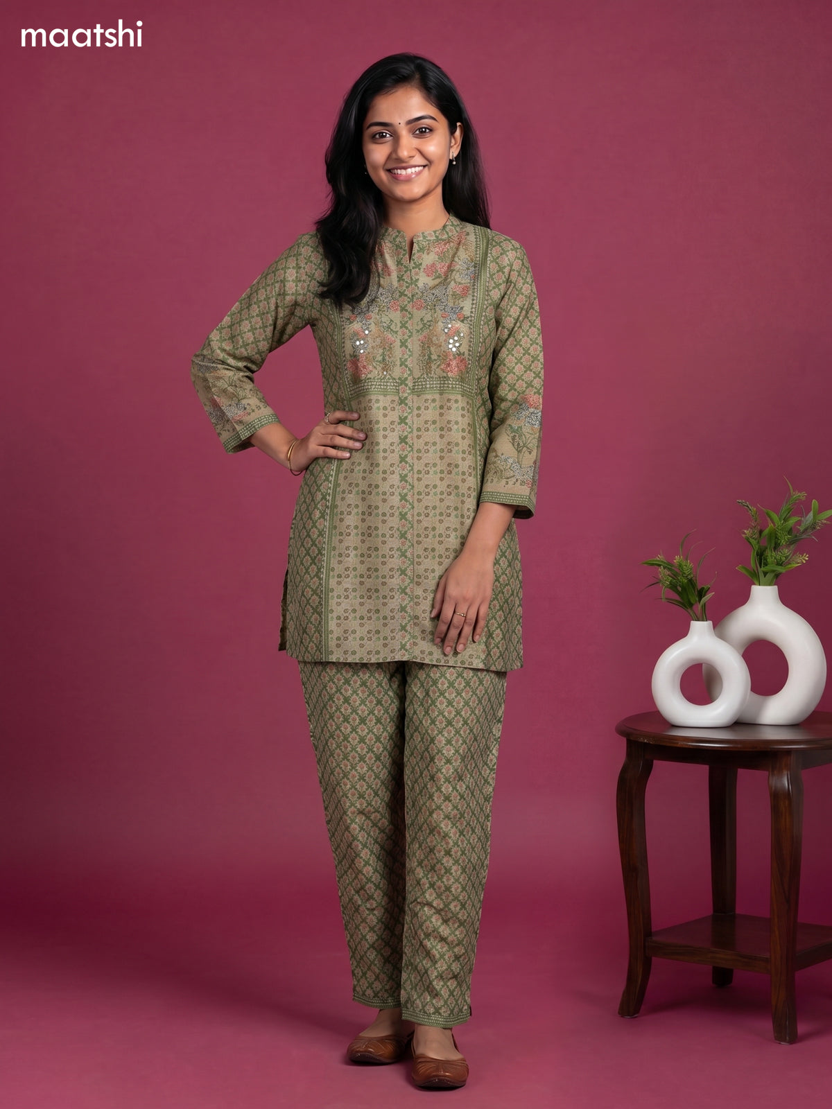 linen cotton floral printed short co-ord set