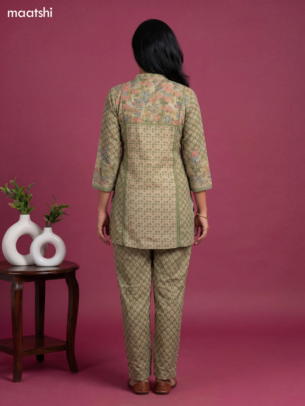 linen cotton floral printed short co-ord set