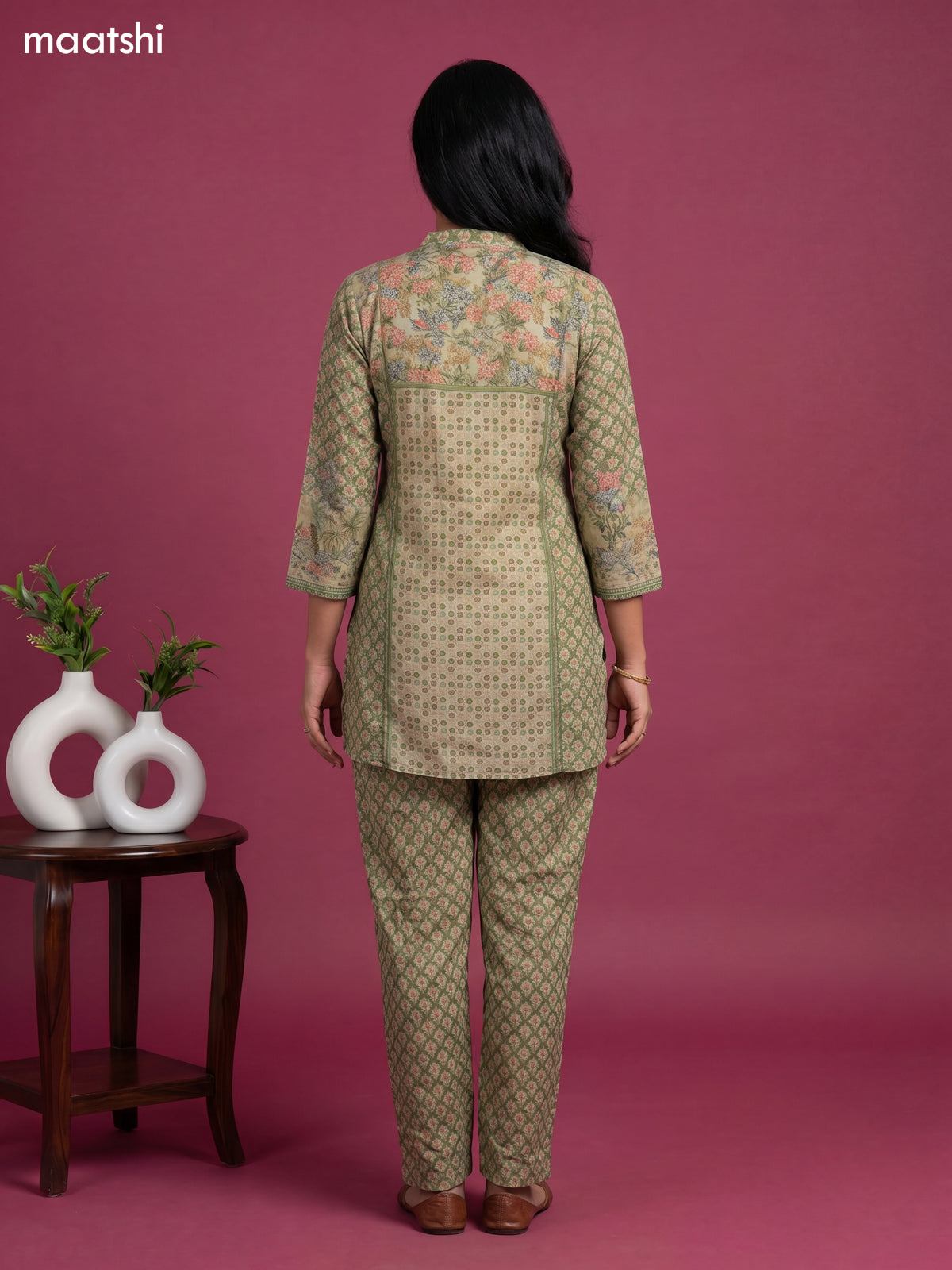 linen cotton floral printed short co-ord set