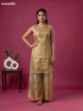 Gold Tissue Embroidery Work Anarkali Suit