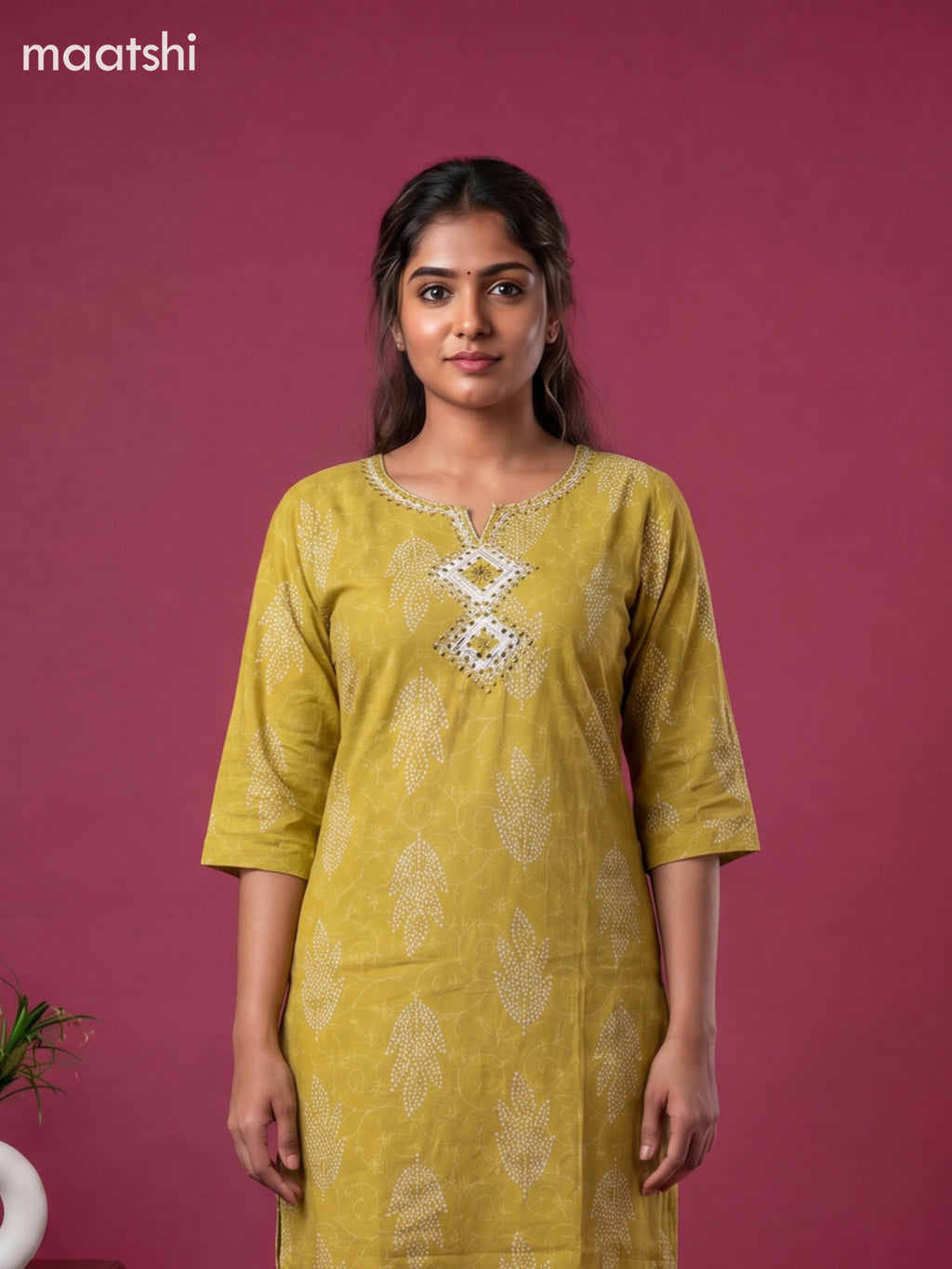 Mustard Yellow Cotton Printed & Simple Embroidery Work Straight Suit