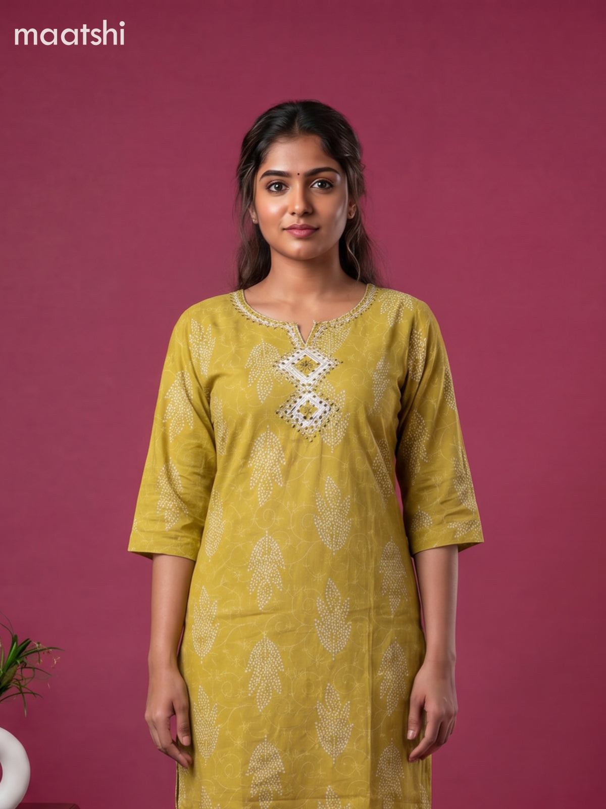 Mustard Yellow Cotton Printed & Simple Embroidery Work Straight Suit